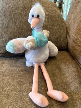 Vintage Applause Animated Stork Plush Wind Up Lullaby Moving Head Works 1980s